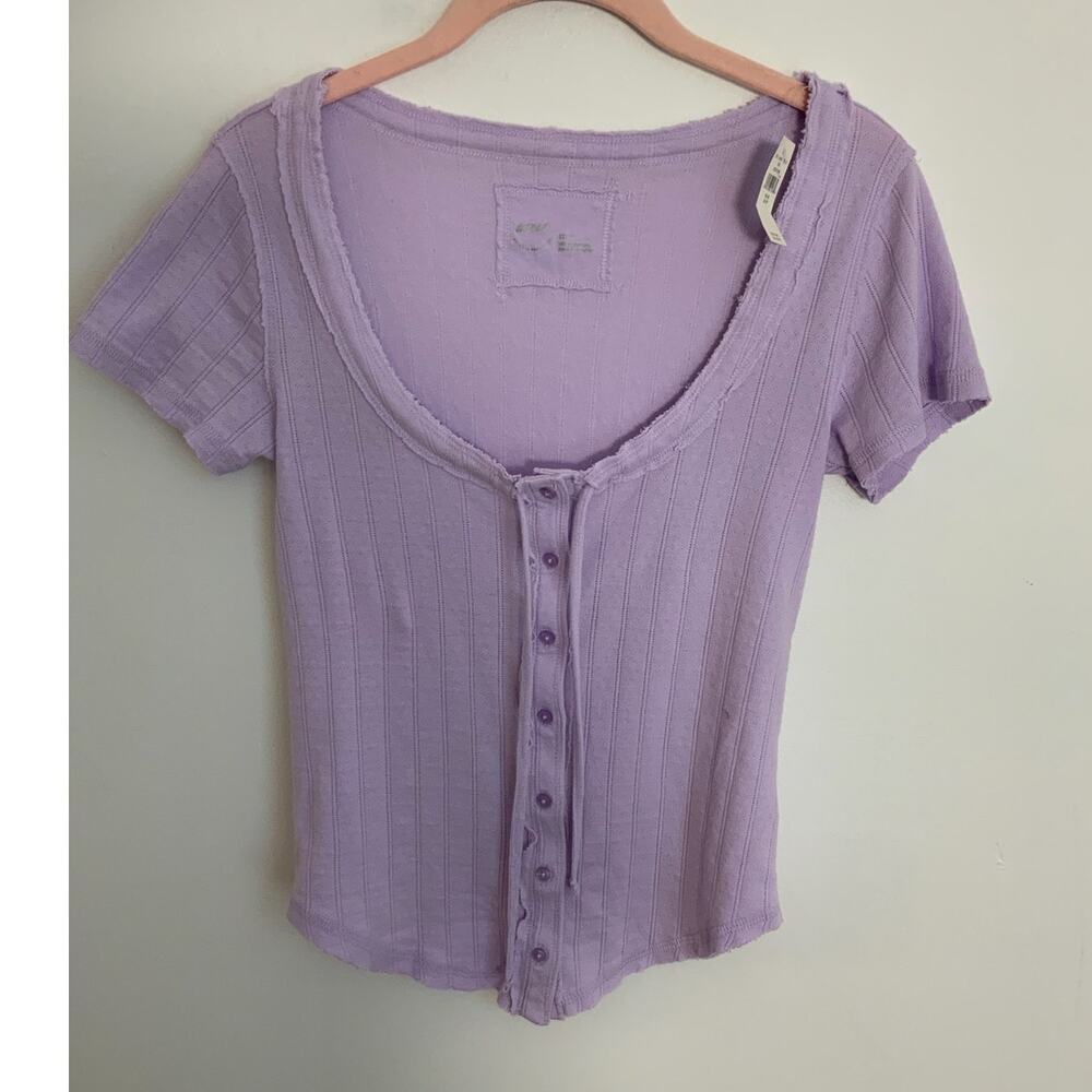 Aerie Lavendar Button up blouse NWT‎ size XS
